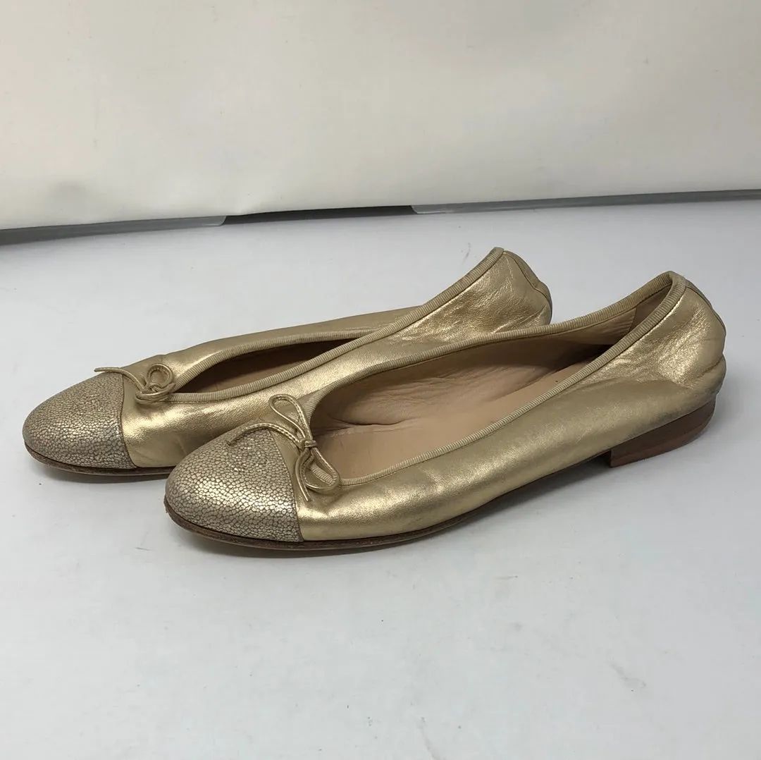 Chanel Gold Two Texture Ballet flat