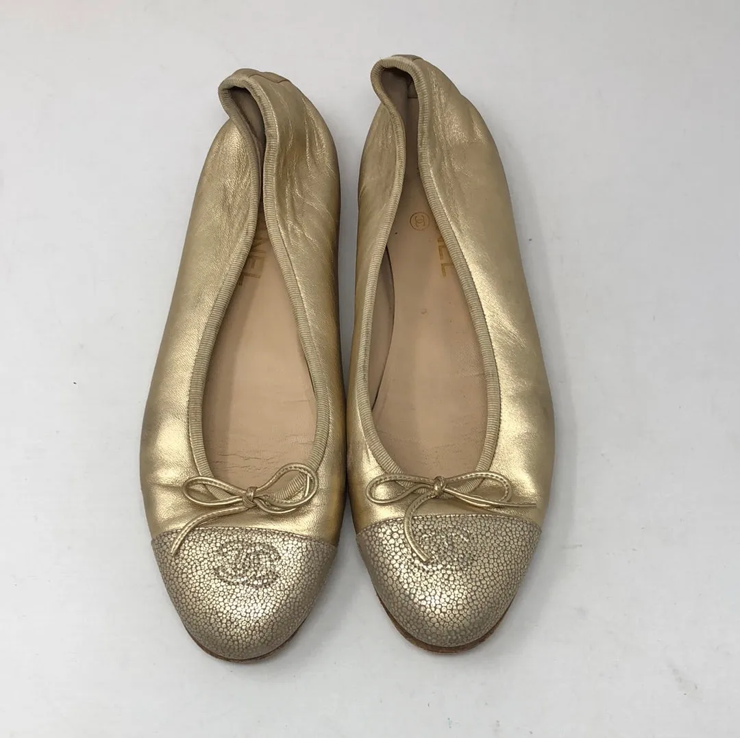 Chanel Gold Two Texture Ballet flat