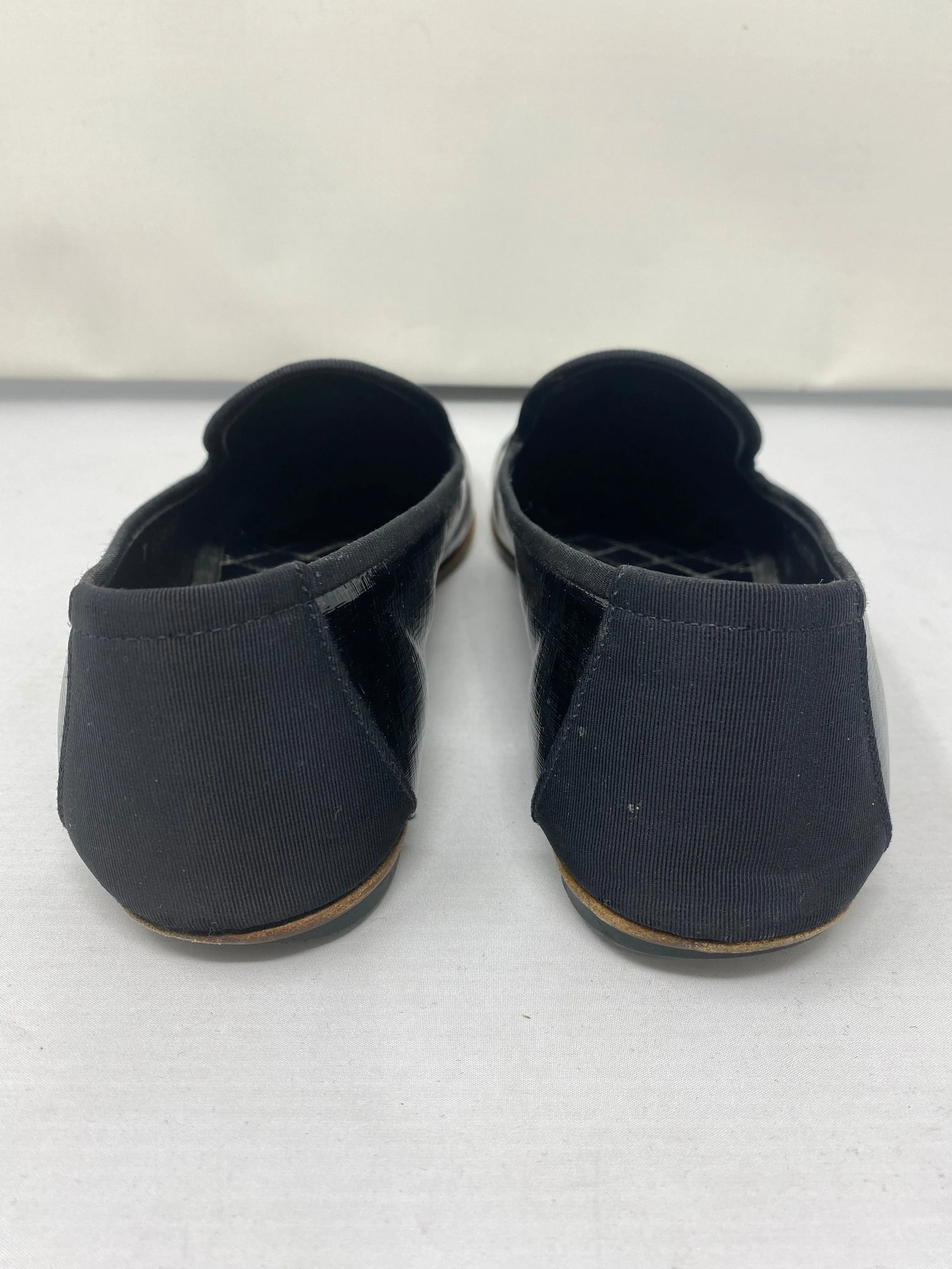 Chanel Patent Leather Loafer with Silver CC