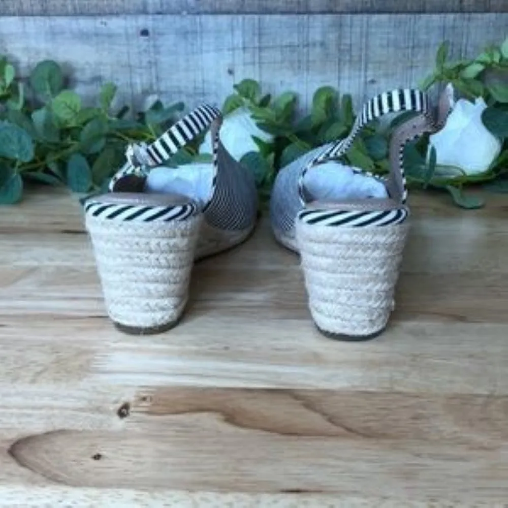 Charter Club Tamaare Wedge Sandals Black/White 9.5
