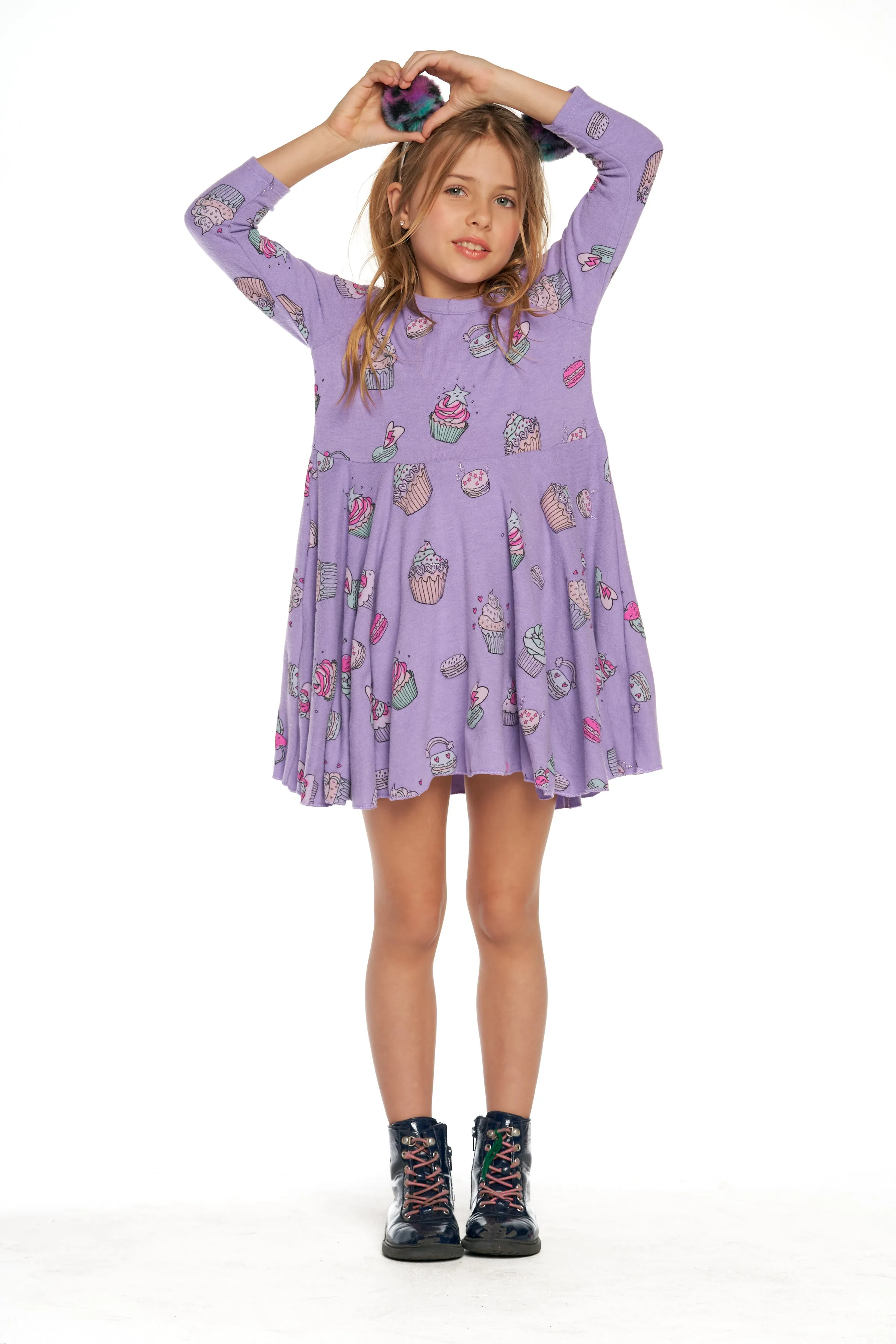 Chaser Yummy Treats L/S Waisted Dress