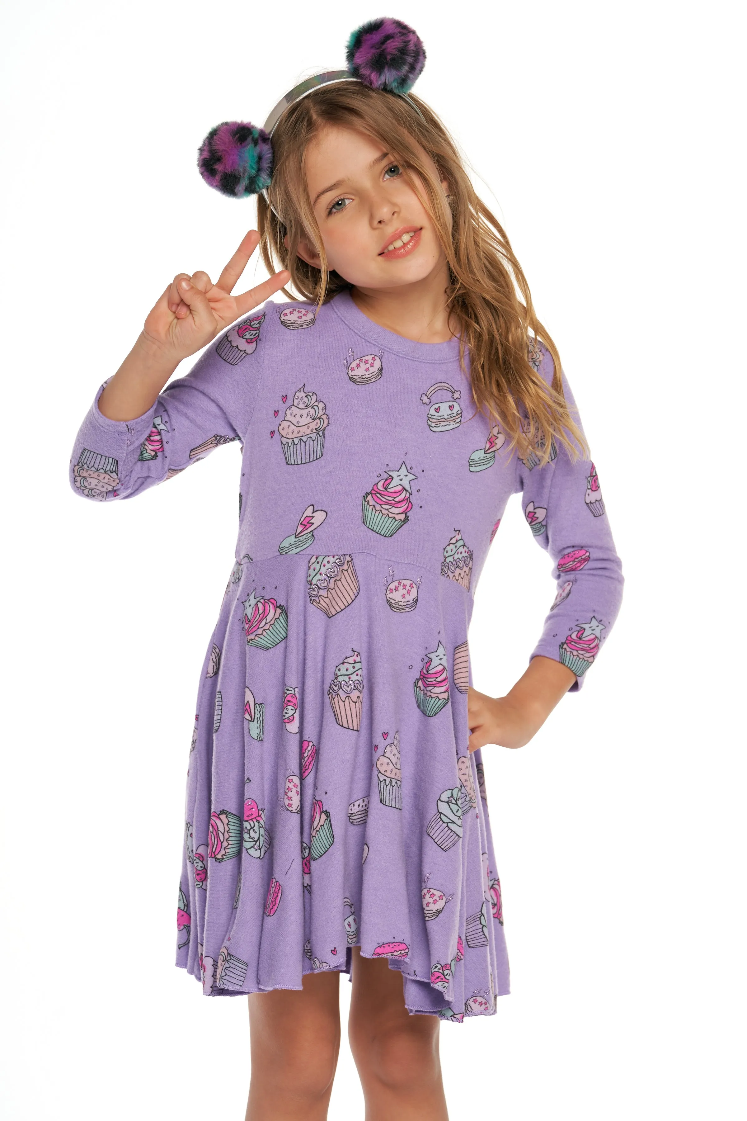 Chaser Yummy Treats L/S Waisted Dress