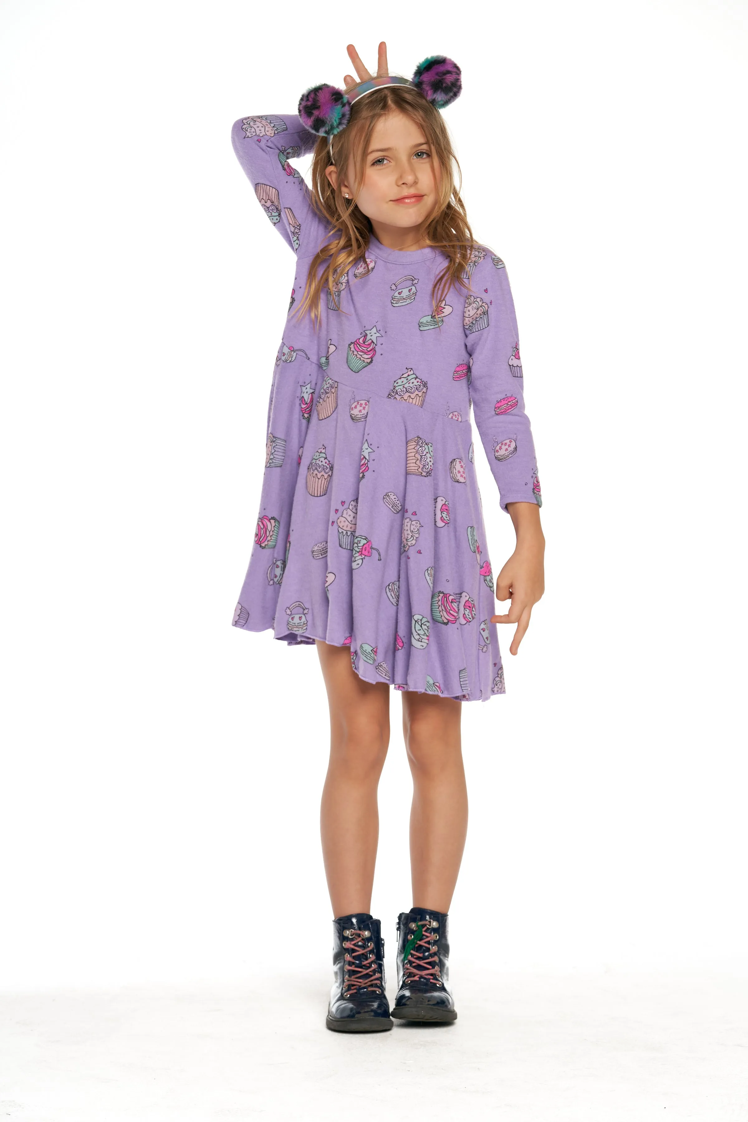 Chaser Yummy Treats L/S Waisted Dress