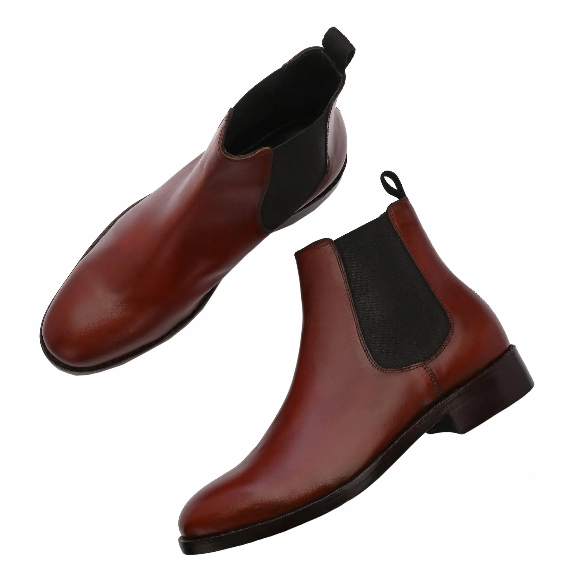 Chelsea Boot Cognac Tan Antique Italian Leather - Goodyear Welted