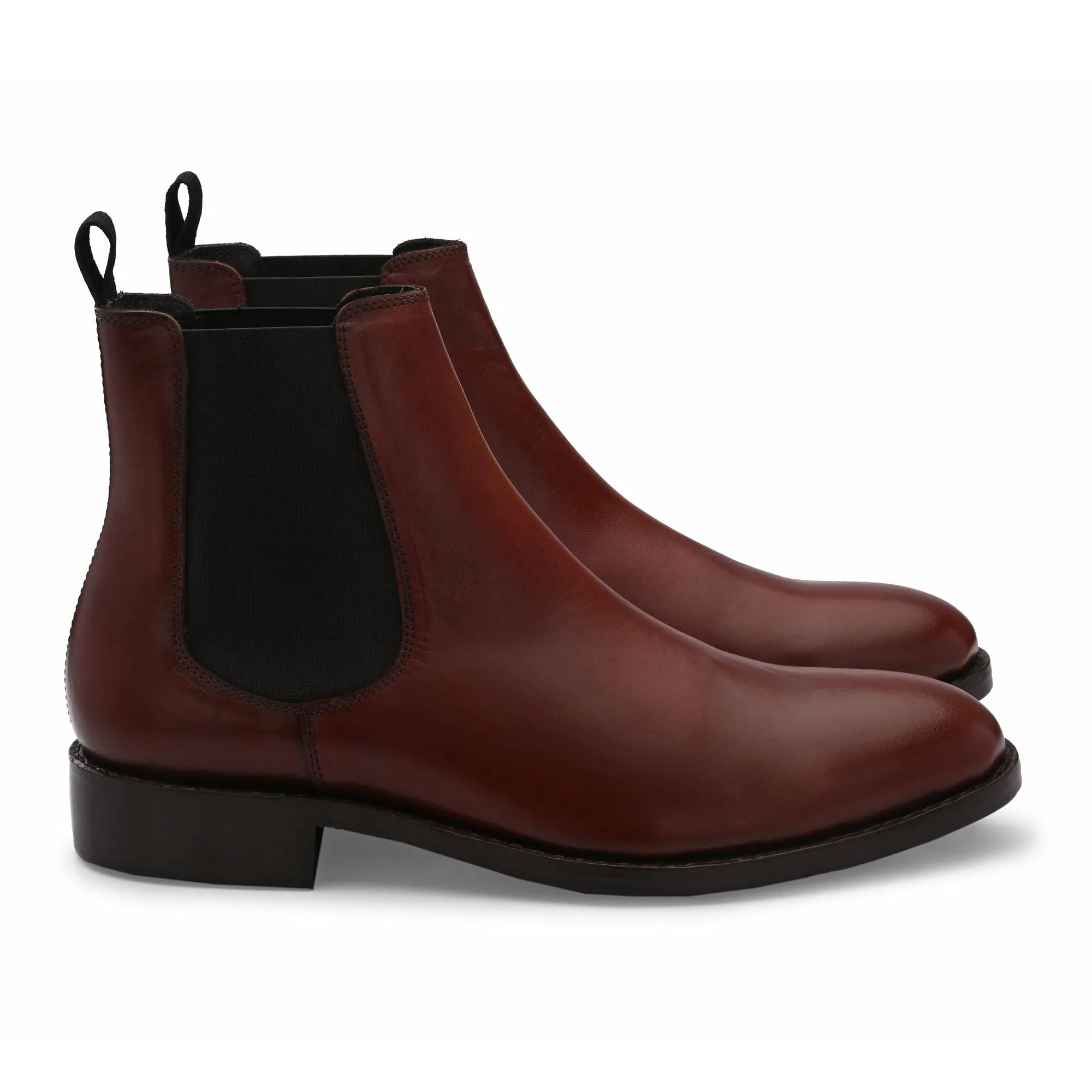 Chelsea Boot Cognac Tan Antique Italian Leather - Goodyear Welted