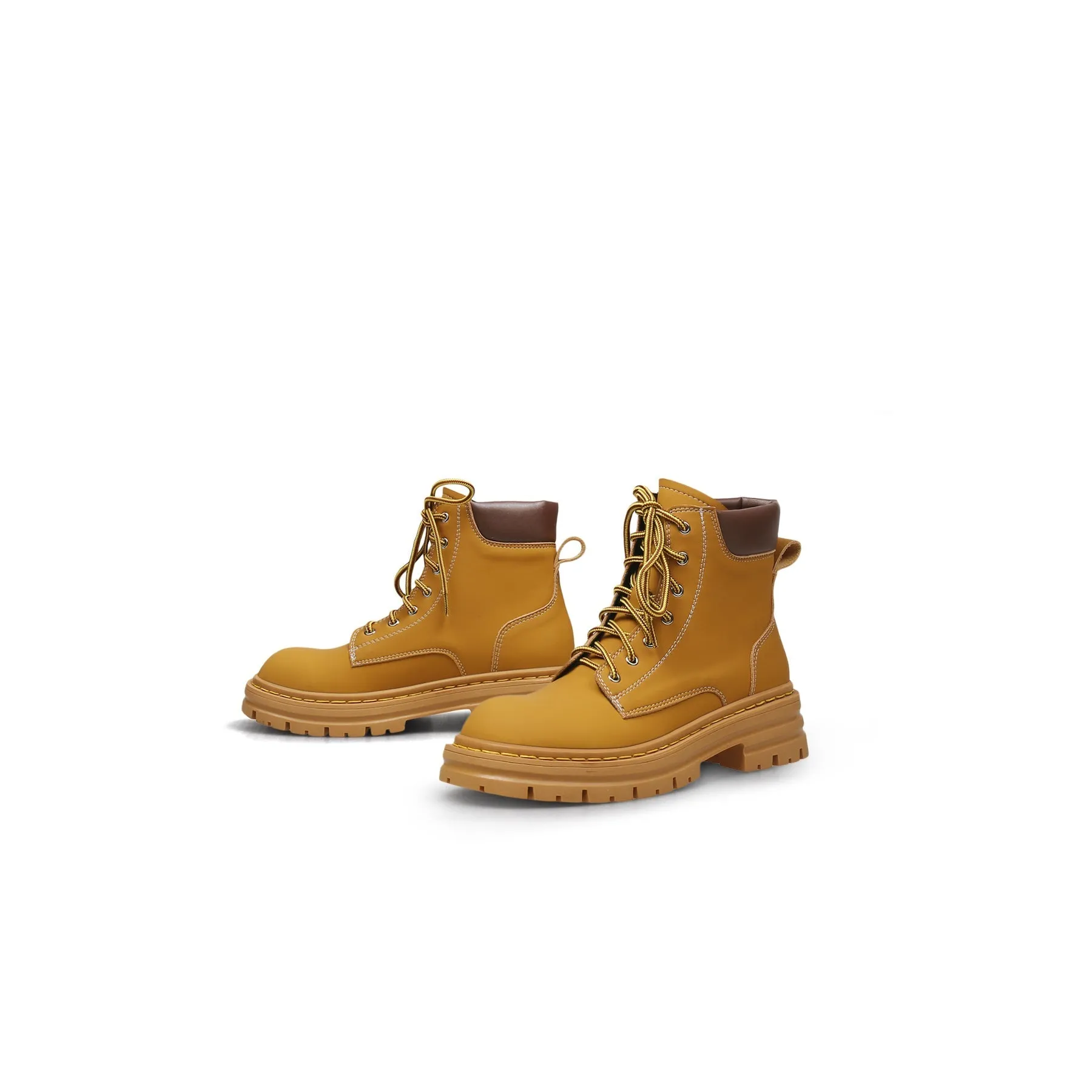 Chestnut Leather Combat Boot