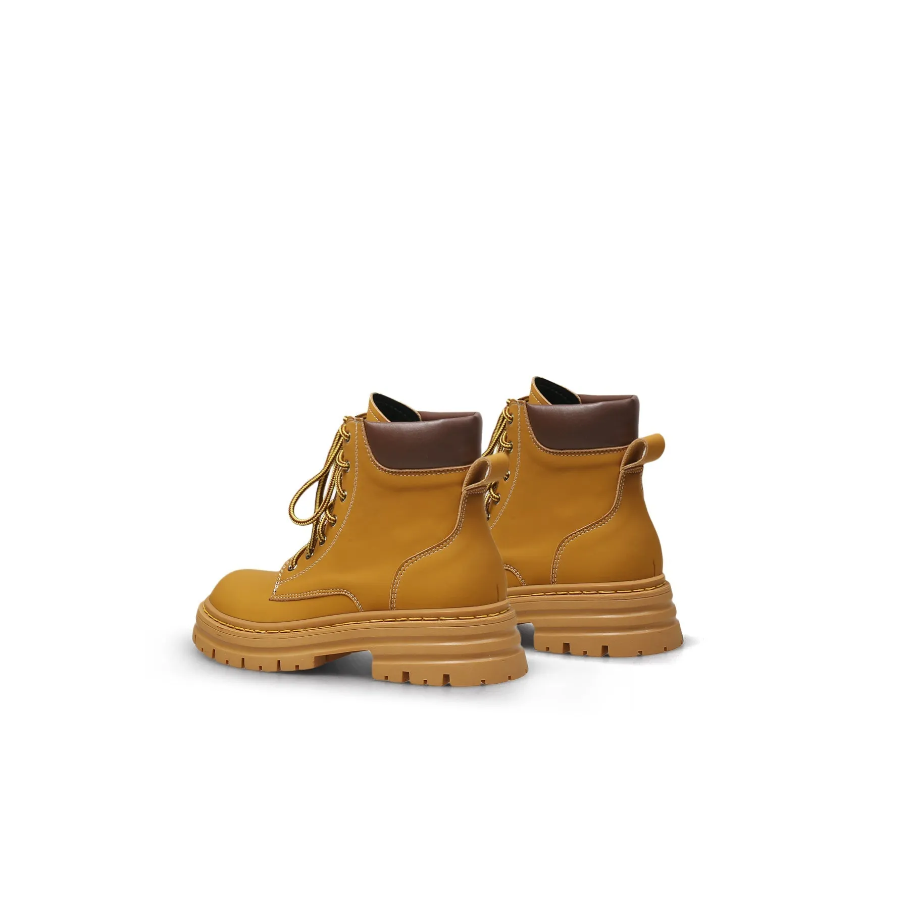 Chestnut Leather Combat Boot