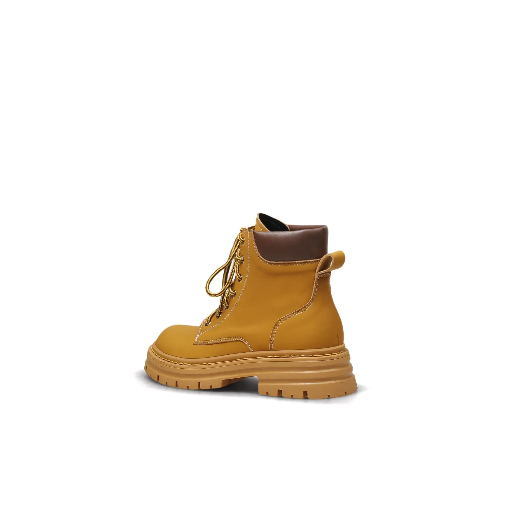 Chestnut Leather Combat Boot