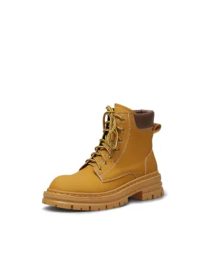 Chestnut Leather Combat Boot