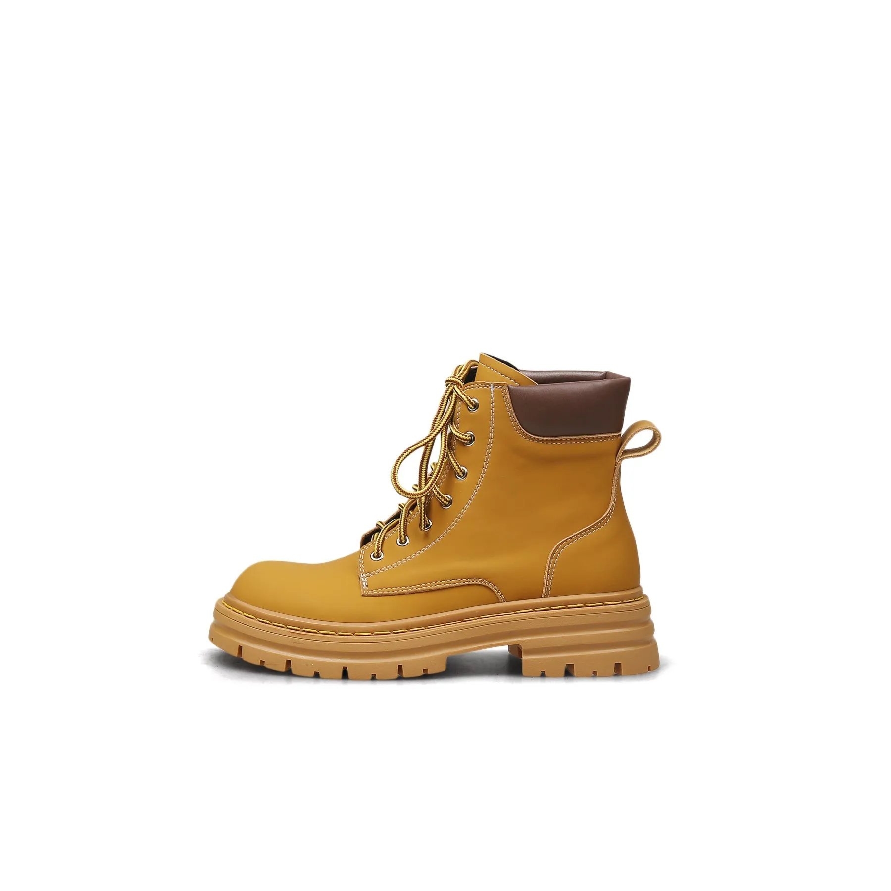 Chestnut Leather Combat Boot