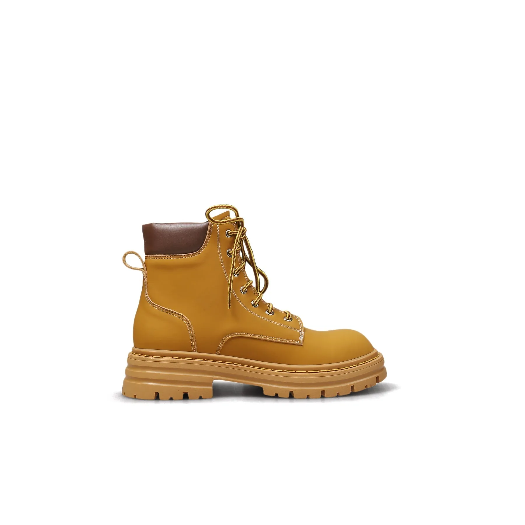 Chestnut Leather Combat Boot