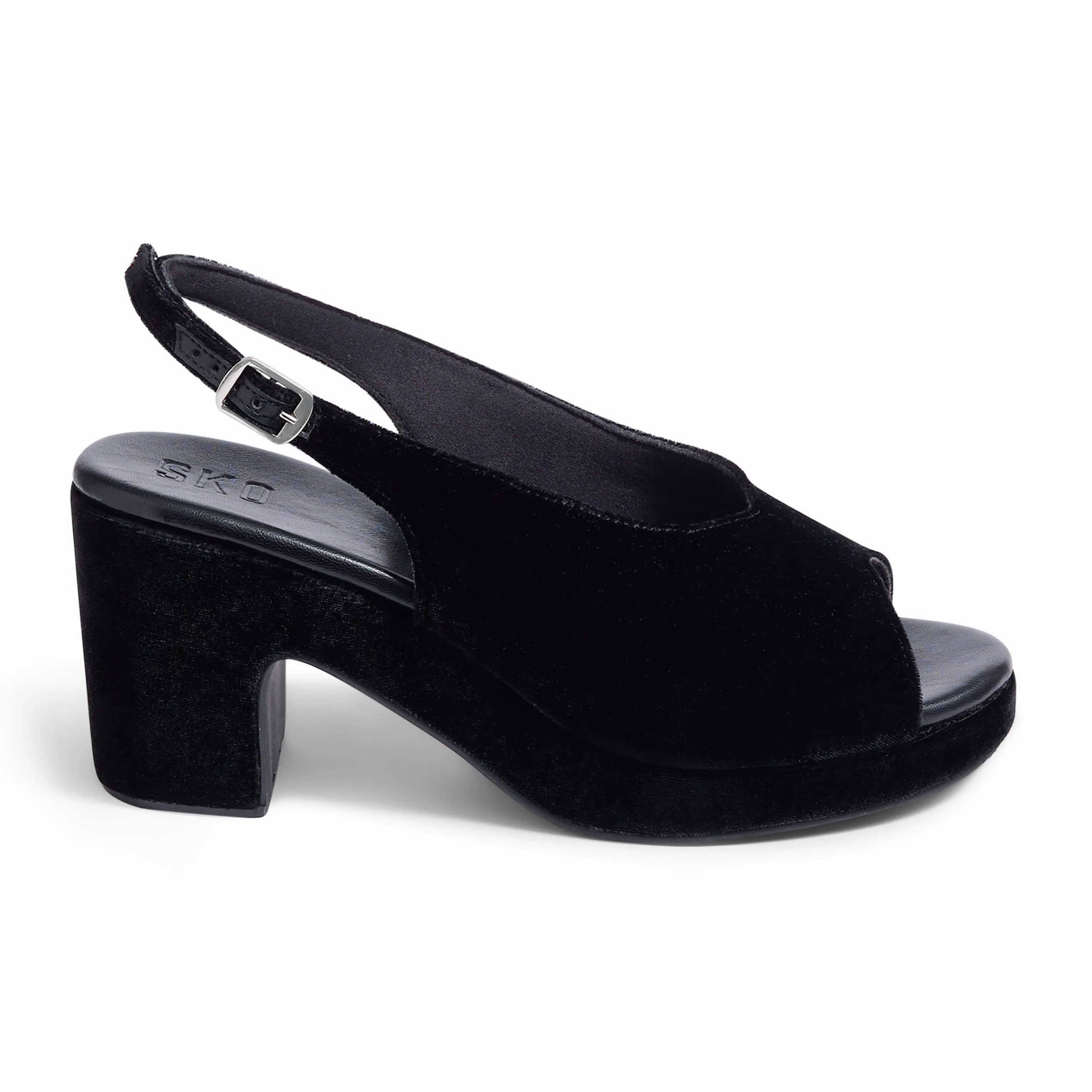 Chloe Black Suede Platform Heels For Women