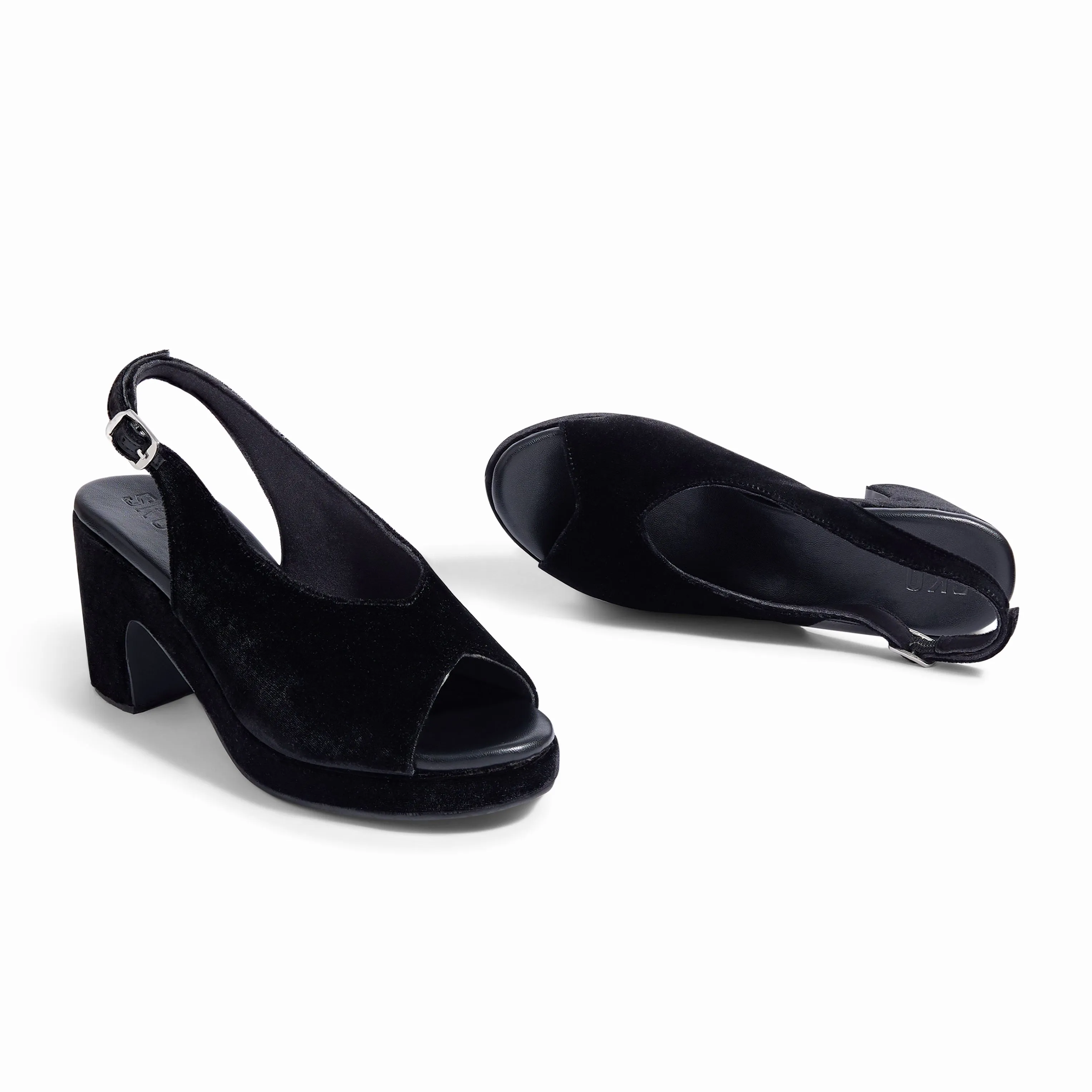 Chloe Black Suede Platform Heels For Women