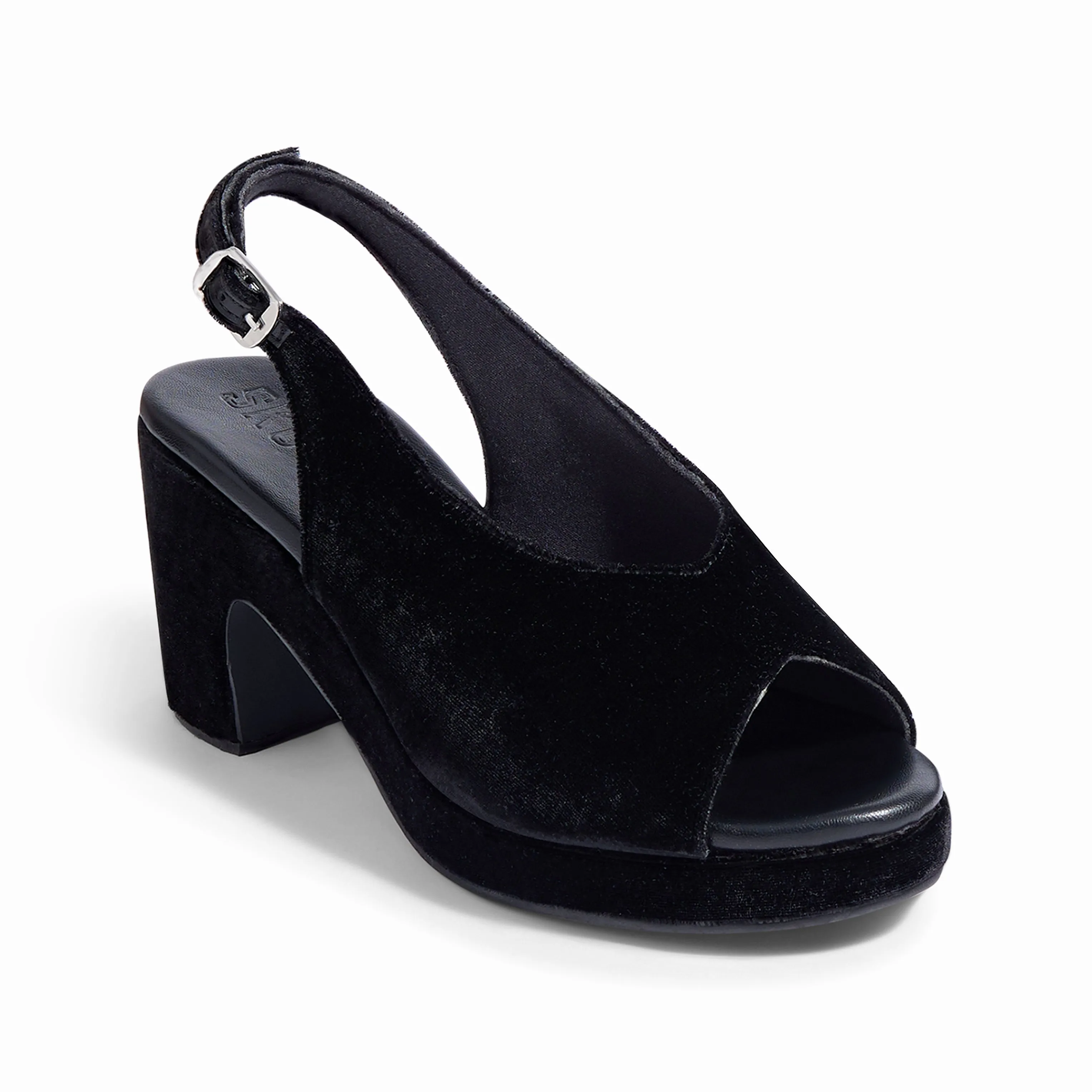 Chloe Black Suede Platform Heels For Women