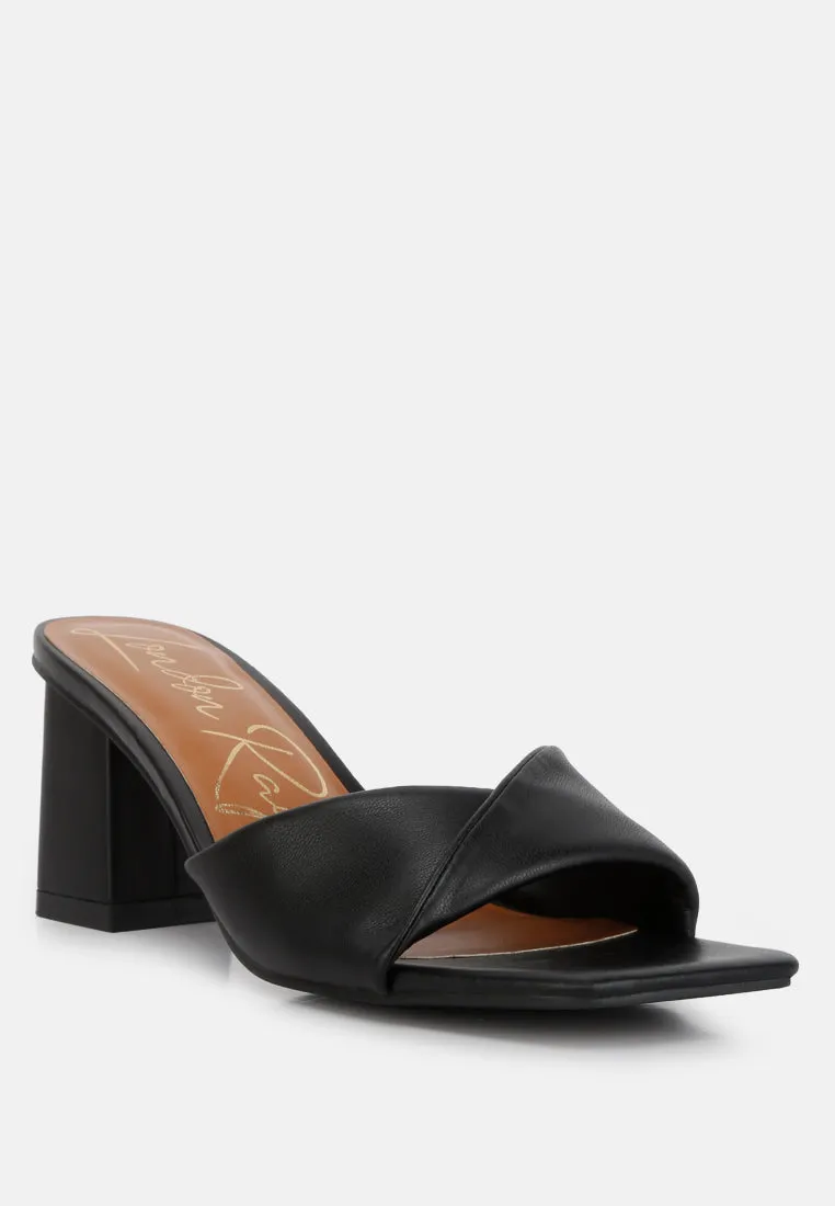 Cityscape Block Heel Slip-On Sandals By Ruw