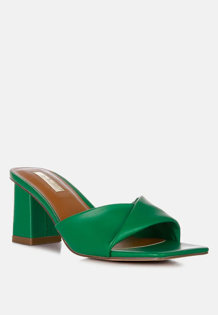 Cityscape Block Heel Slip-On Sandals By Ruw