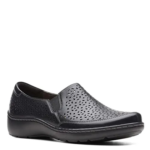 Clarks Cora Sky Loafer, Black Leather, 10 Narrow