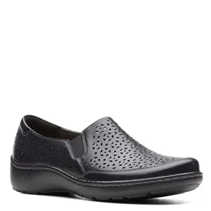 Clarks Cora Sky Loafer, Black Leather, 10 Narrow