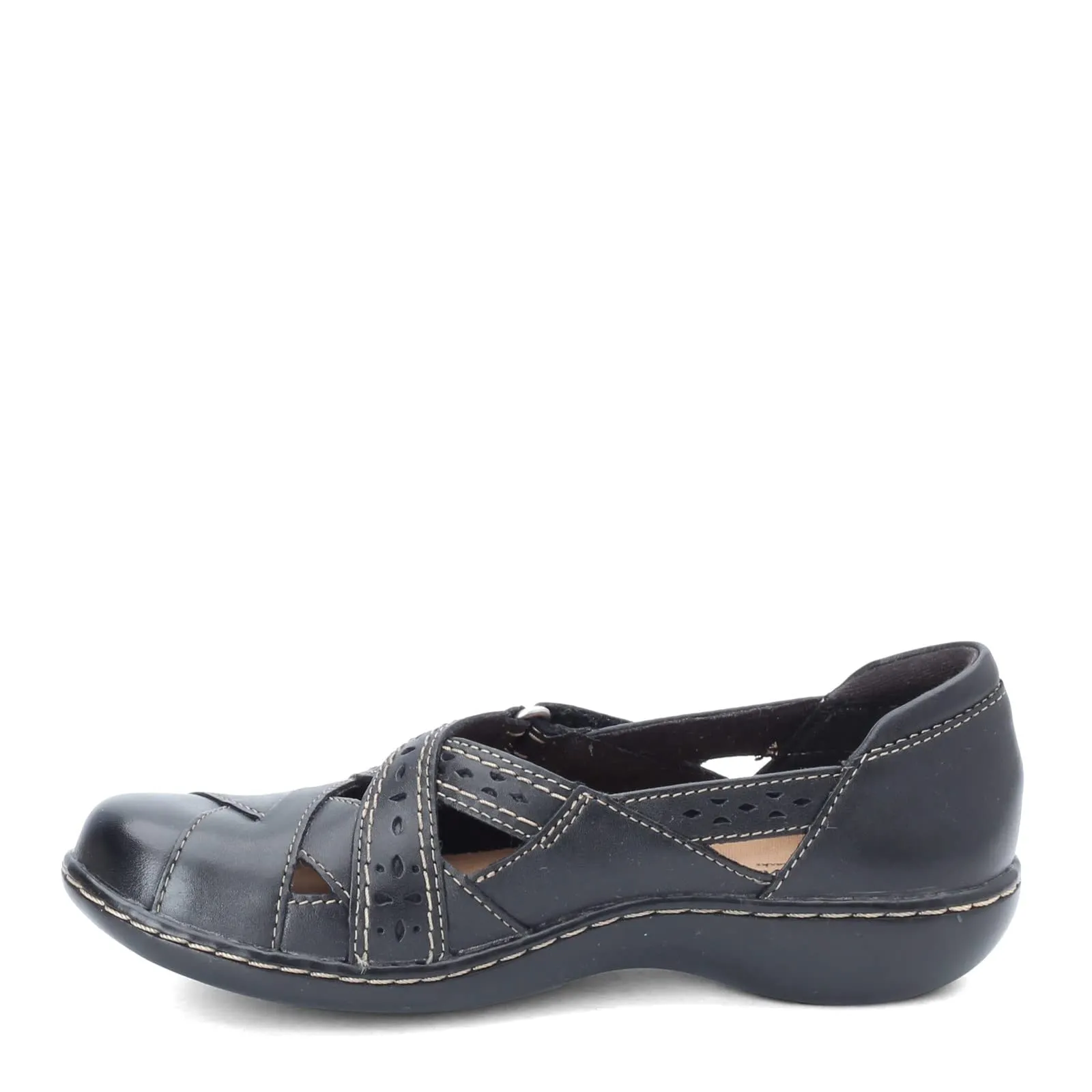Clarks womens Ashland Spin Q Slip On Loafer, Black, 8.5 US