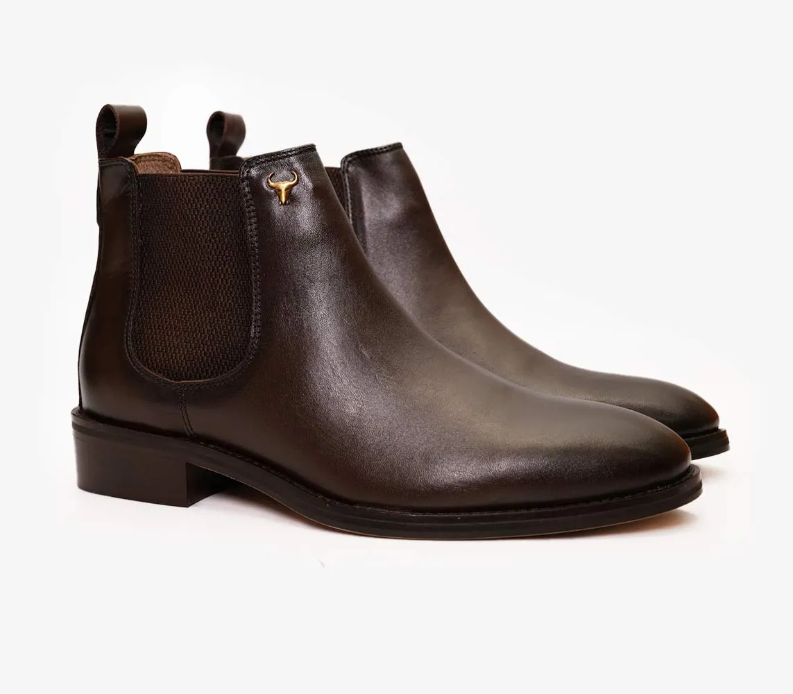 Classic Brown Leather Chelsea Boots for Men from Piel Cuero