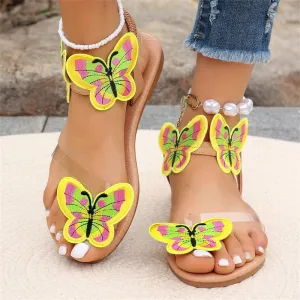 Colorful Butterflies Decor Women's Outdoor Beach Sandals