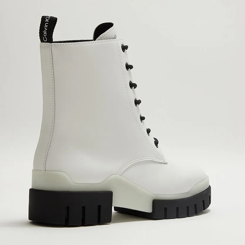 Combat Lace-up Boots - White Multi