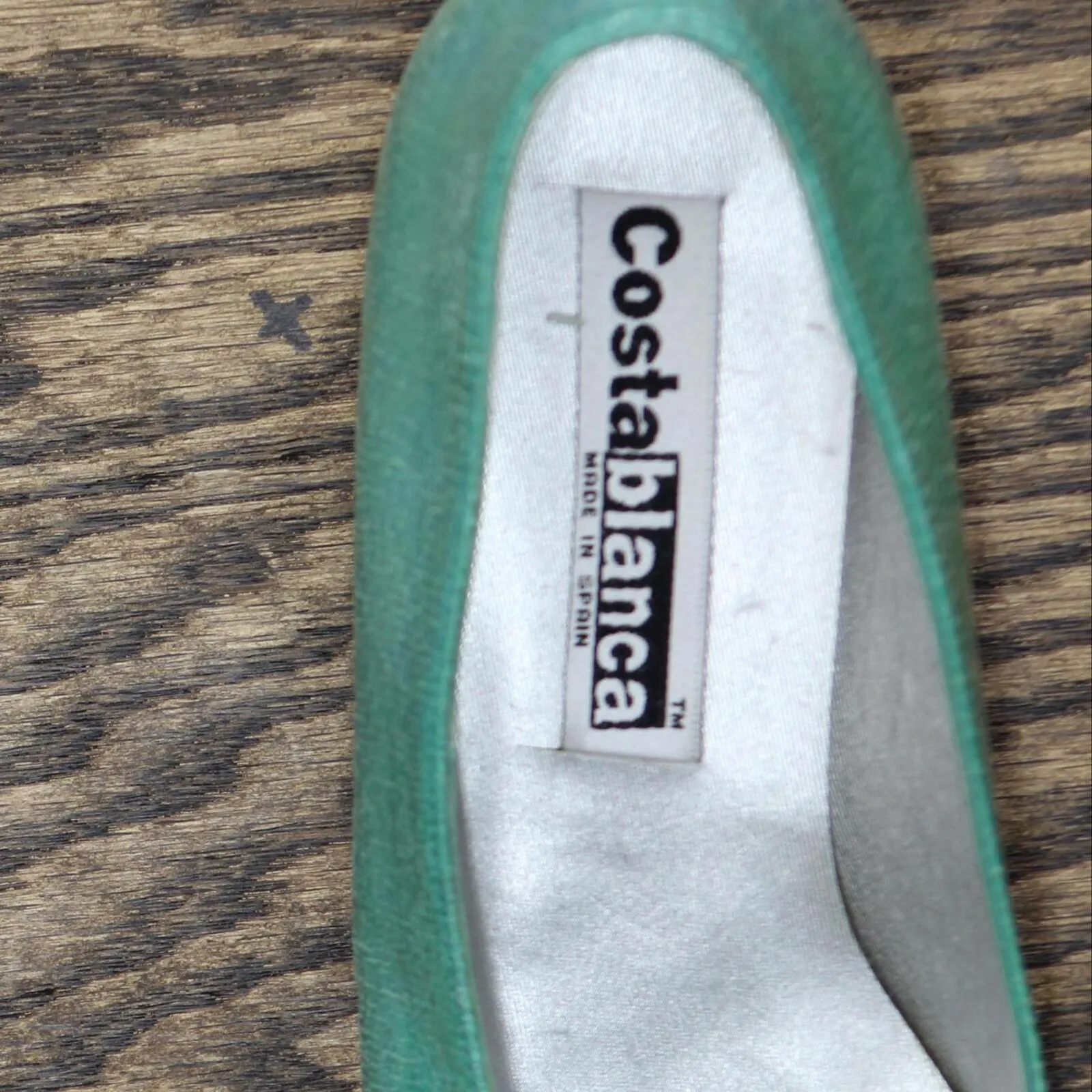 Costablanca Womens Vintage Circular Short Block Heels Aqua Green 6M