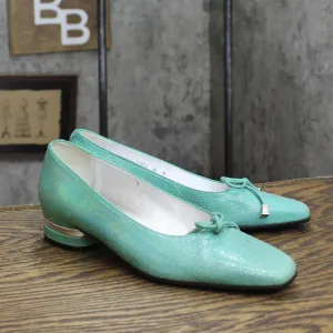 Costablanca Womens Vintage Circular Short Block Heels Aqua Green 6M
