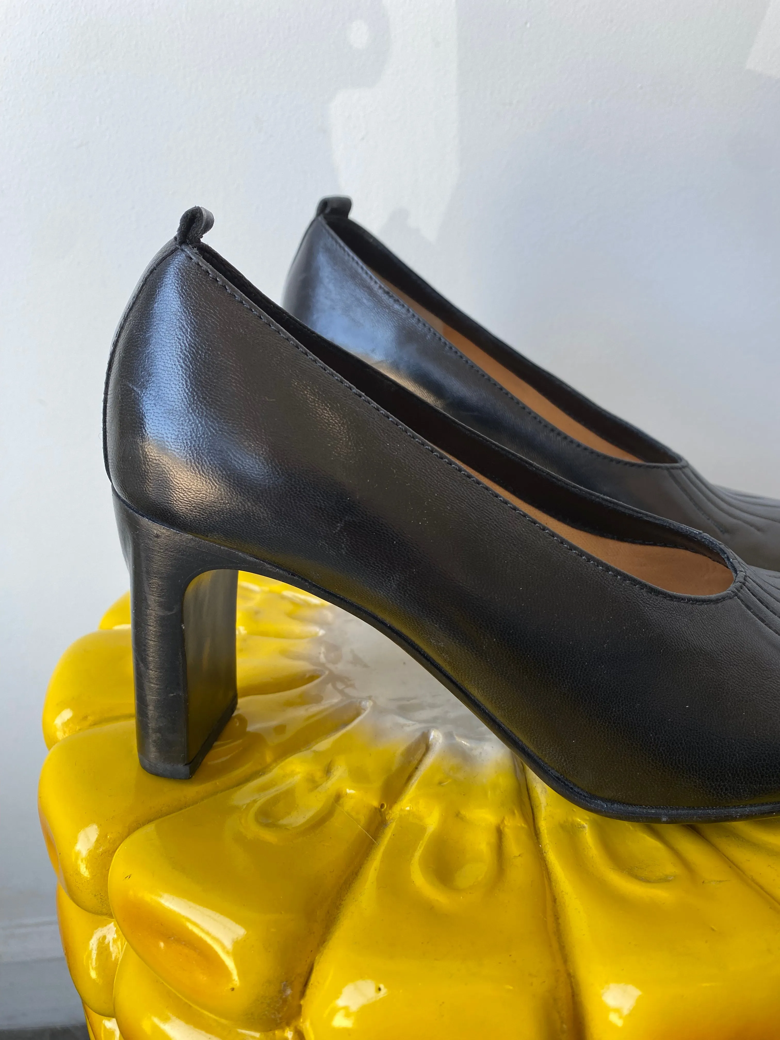 Costume National Black Leather Heels
