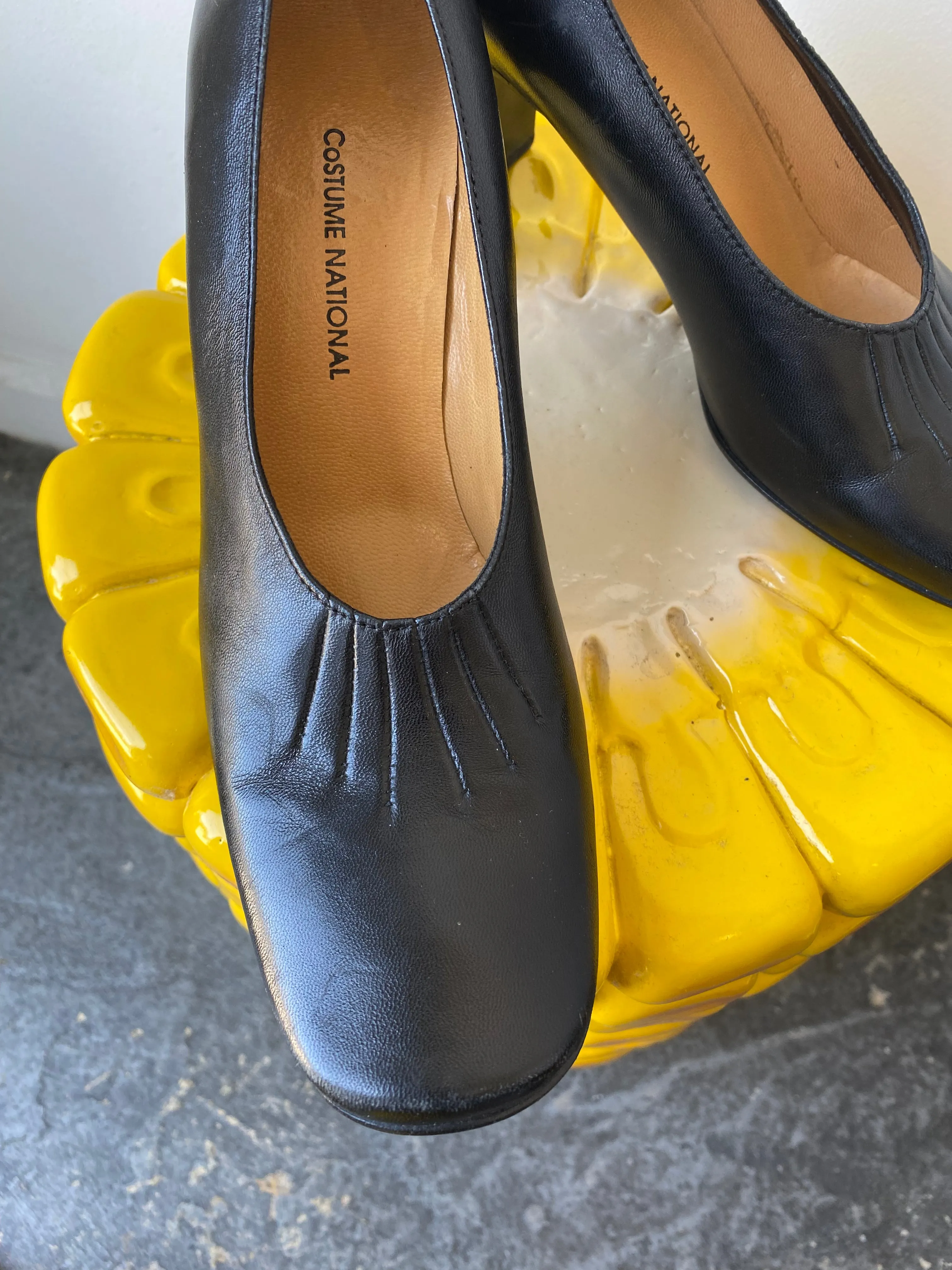 Costume National Black Leather Heels