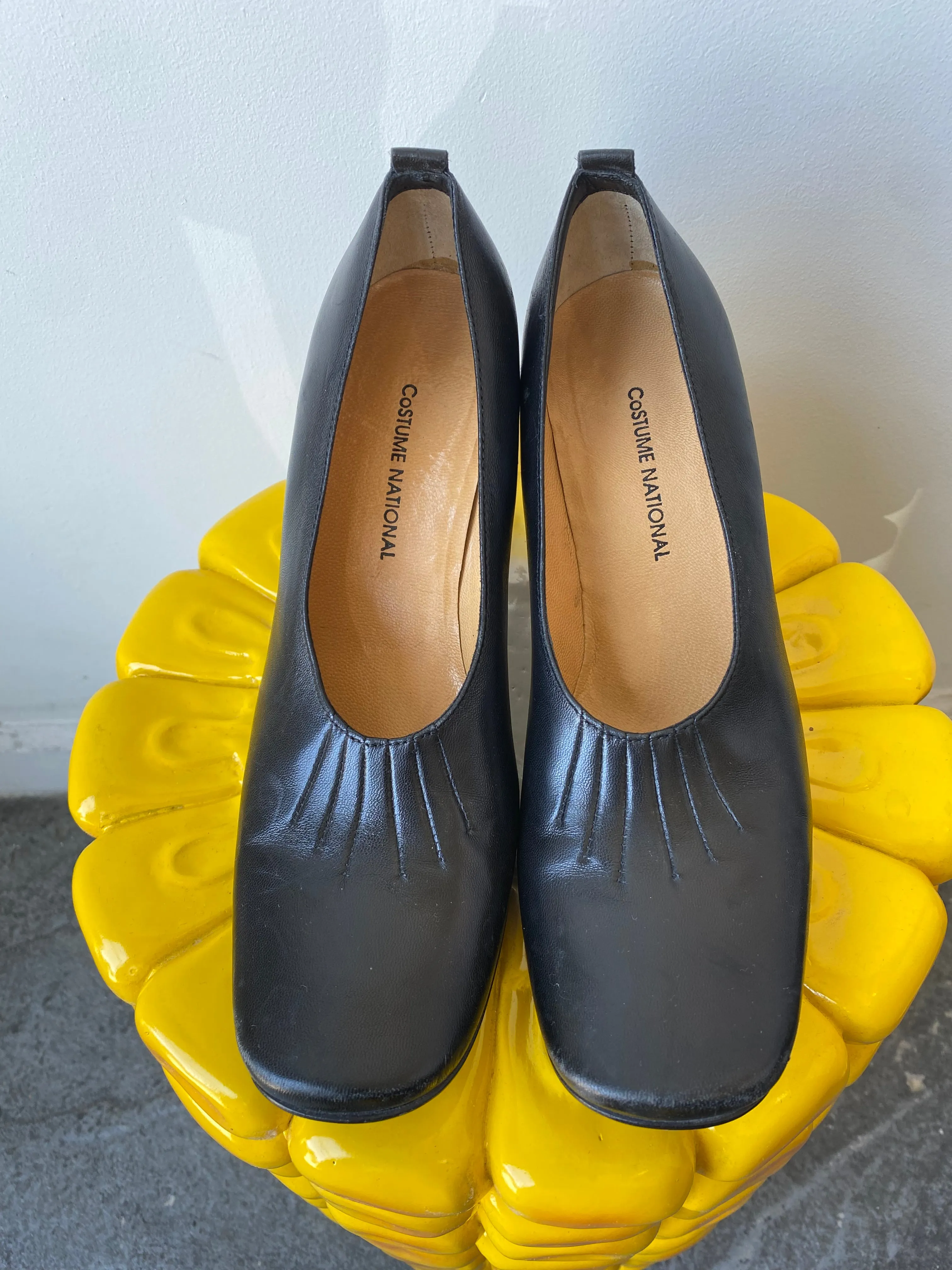 Costume National Black Leather Heels