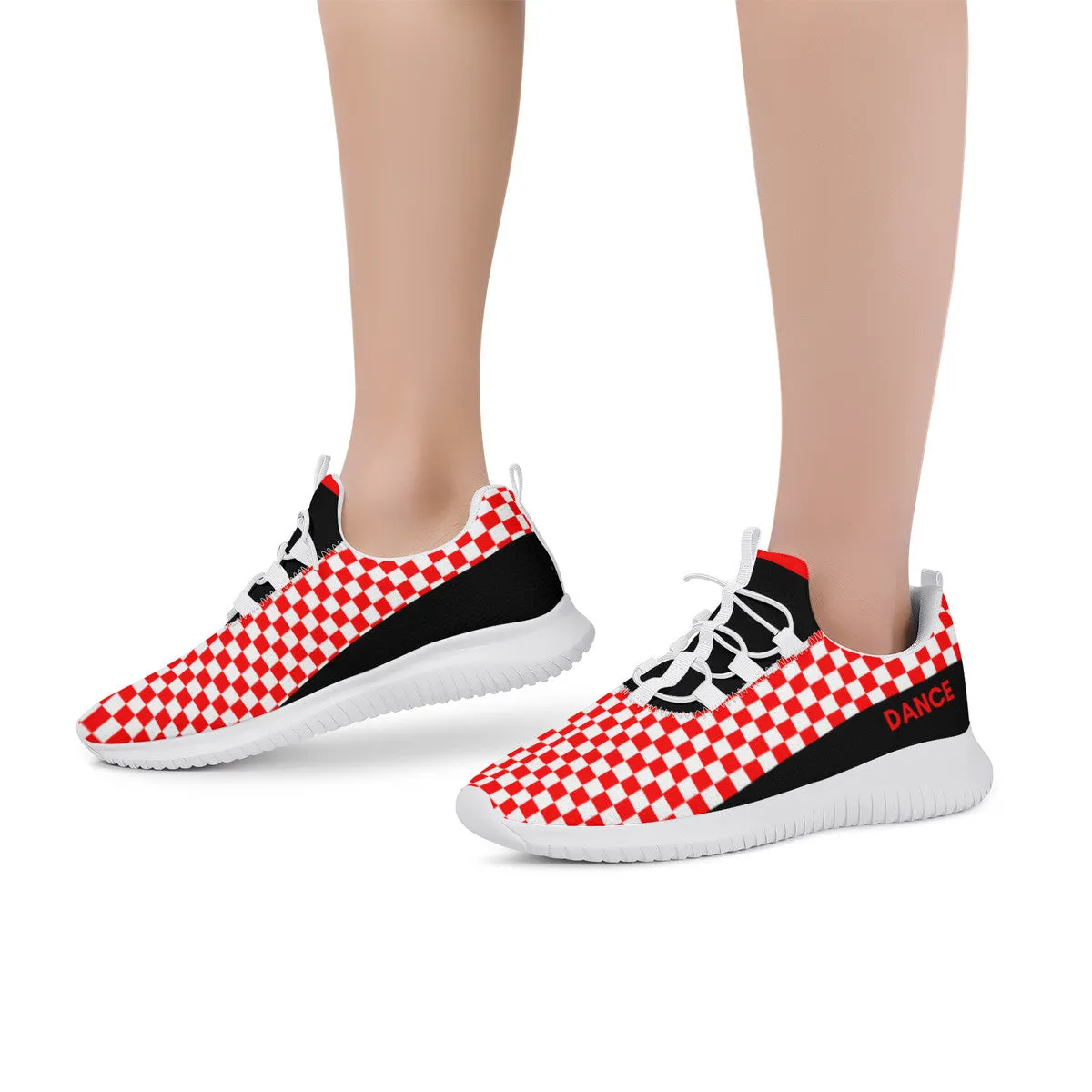 Dance Sneakers - Checkered Red dance shoes