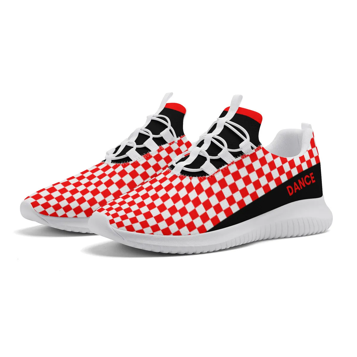 Dance Sneakers - Checkered Red dance shoes