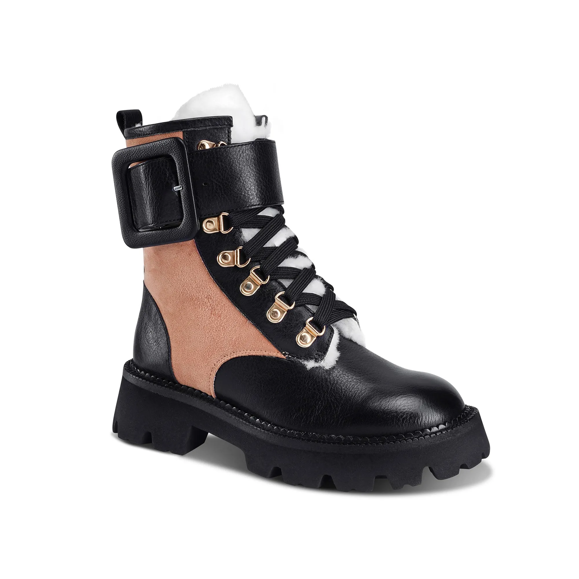 Dany Black & Tan Leather Booties