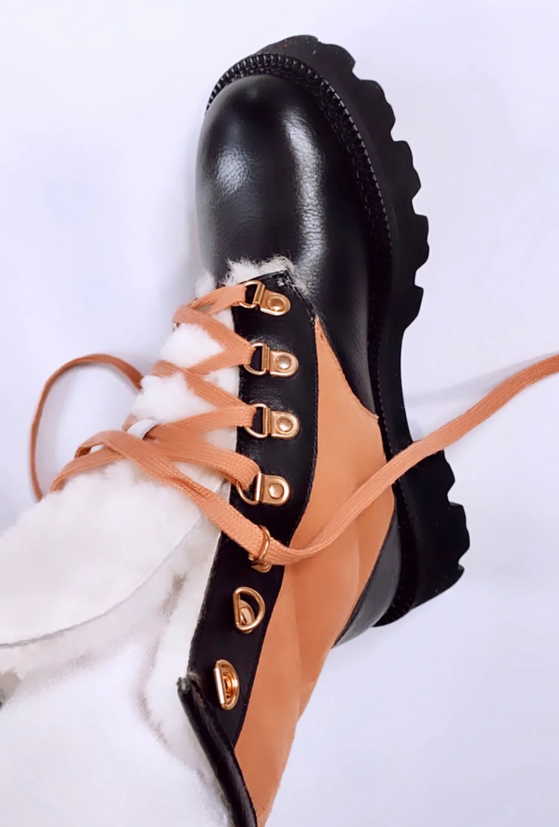 Dany Black & Tan Leather Booties