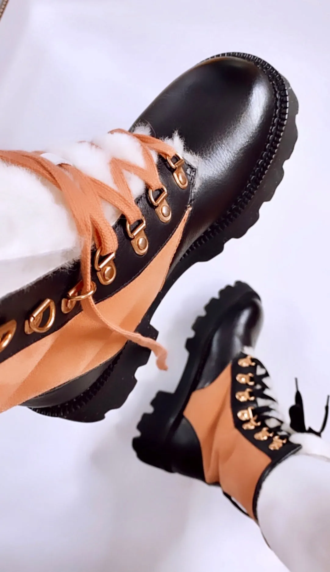 Dany Black & Tan Leather Booties