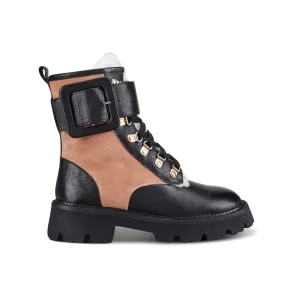 Dany Black & Tan Leather Booties