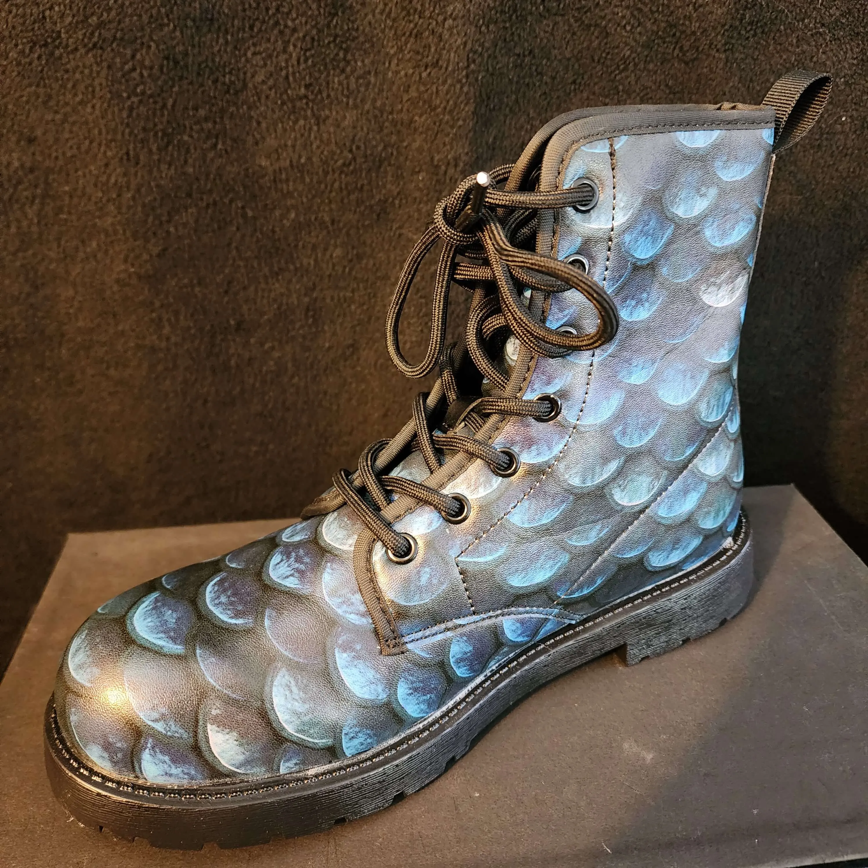 Dark Blue Dragon Scales Boots EU38 / Women's 7 Men's 5