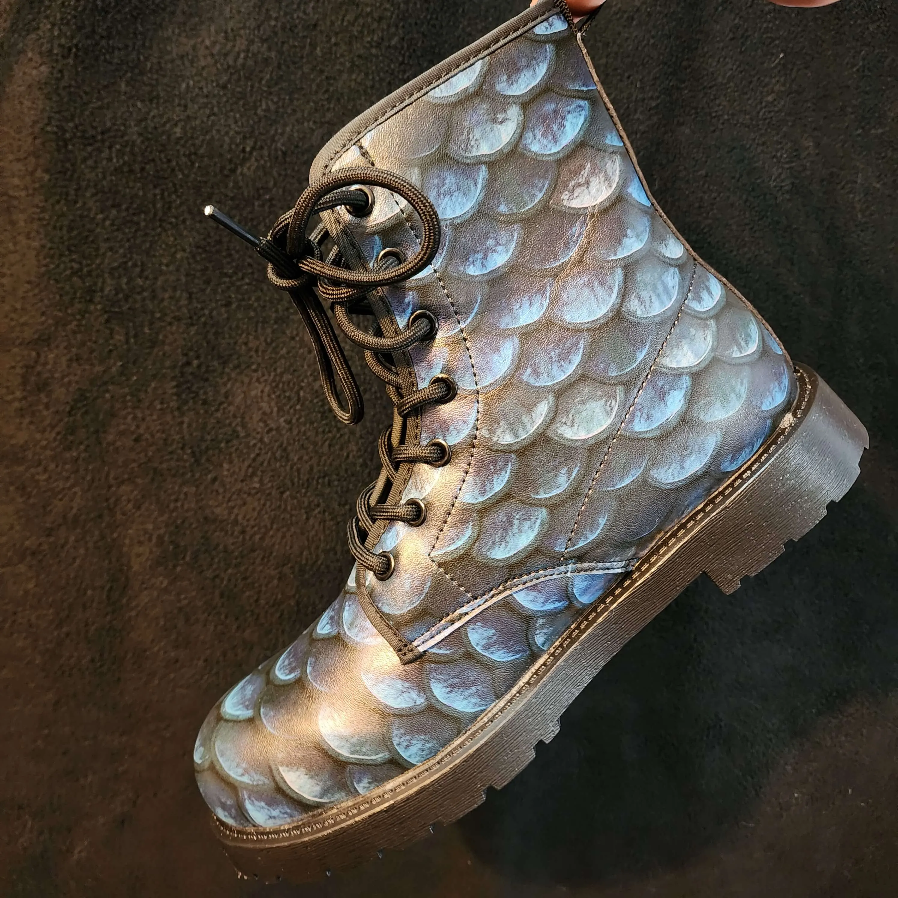 Dark Blue Dragon Scales Boots EU38 / Women's 7 Men's 5