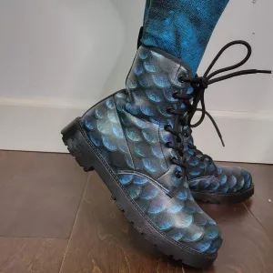 Dark Blue Dragon Scales Boots EU38 / Women's 7 Men's 5