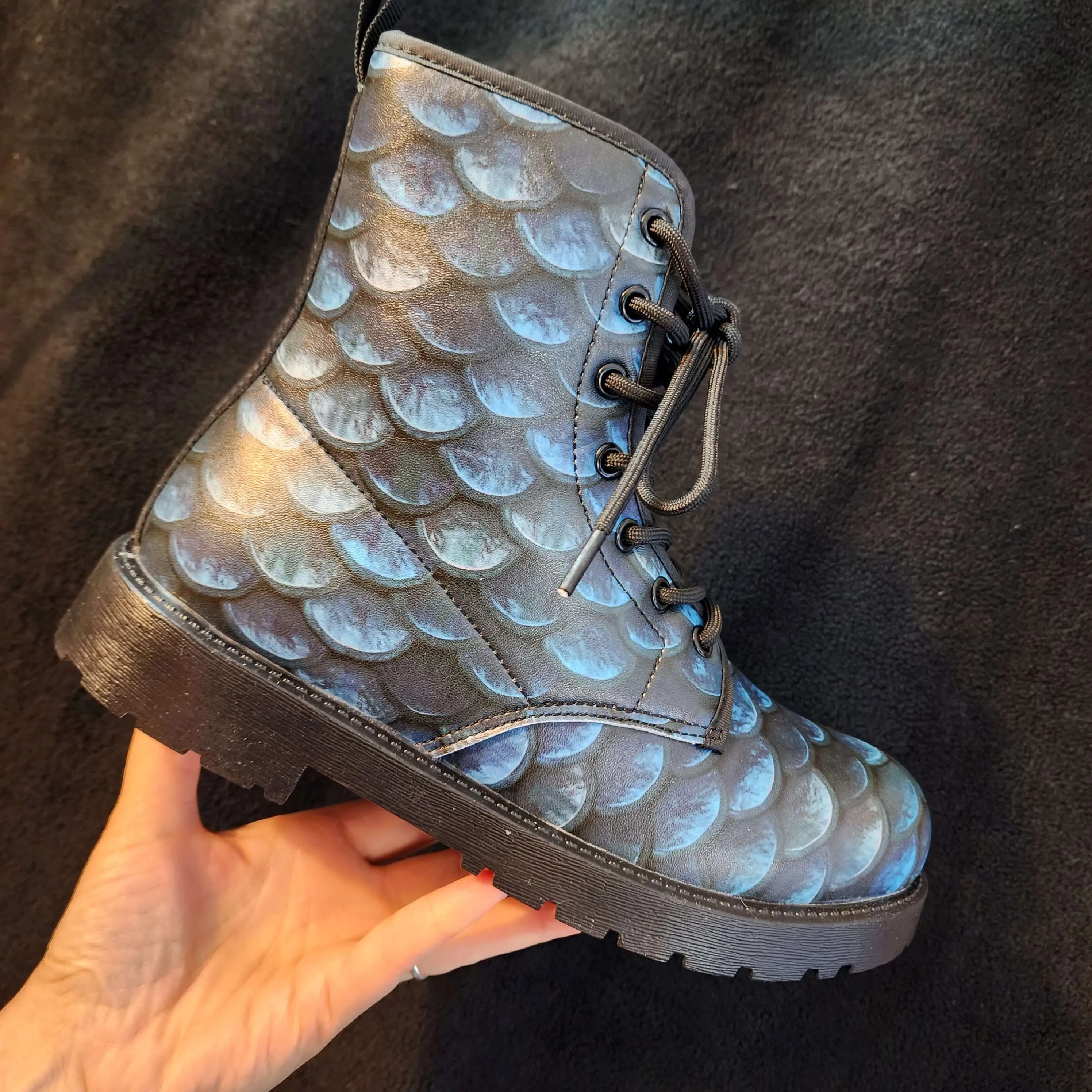 Dark Blue Dragon Scales Boots EU38 / Women's 7 Men's 5