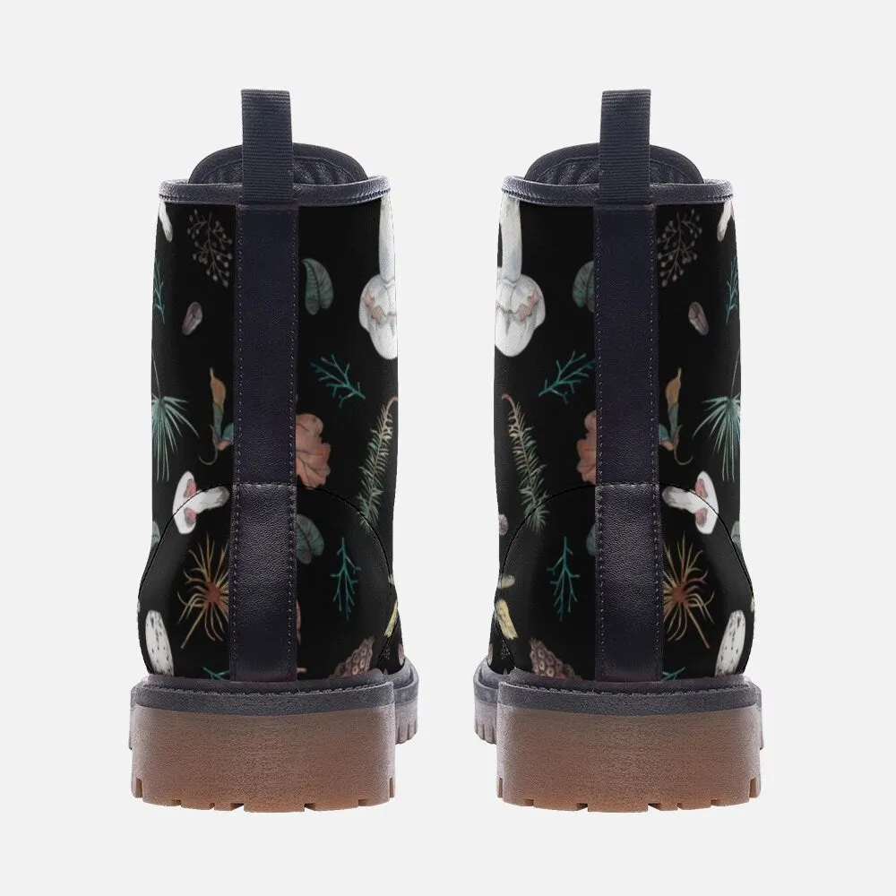 Dark Forest Witch Butterflies Vegan Leather Unisex Boots