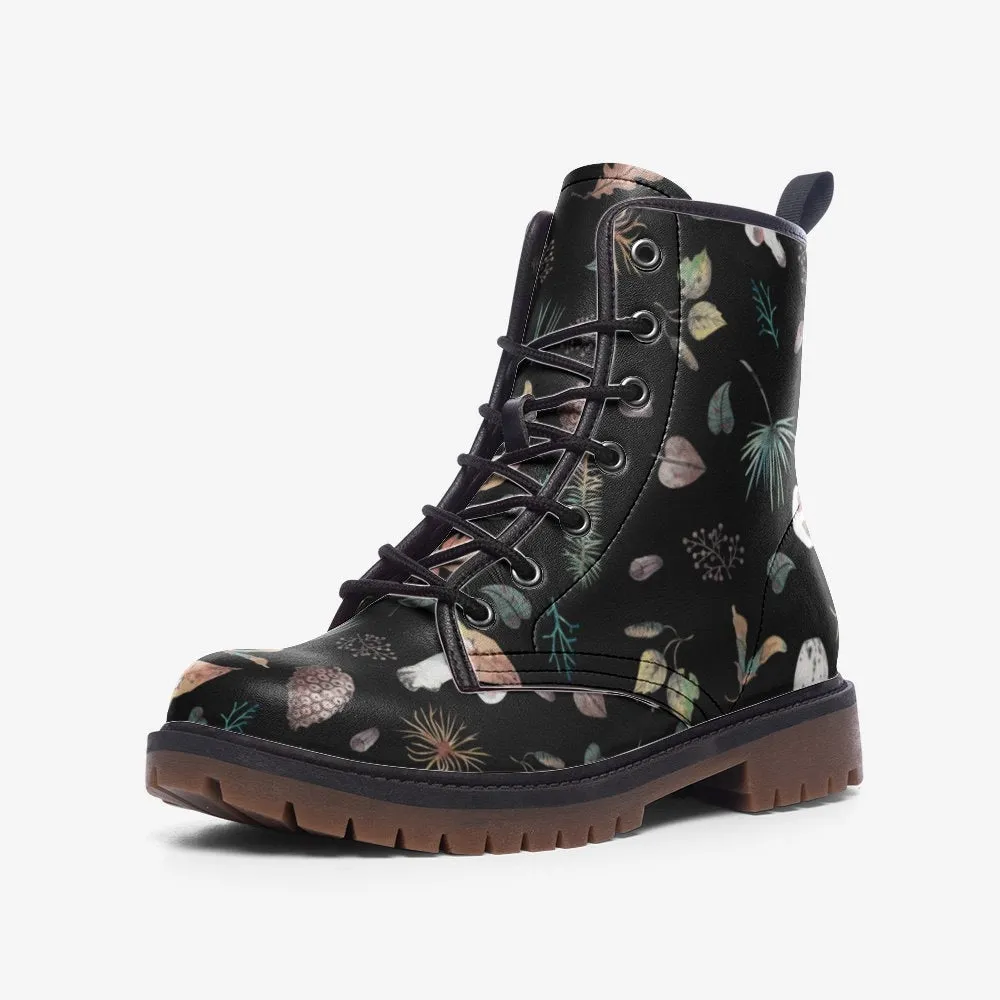 Dark Forest Witch Butterflies Vegan Leather Unisex Boots