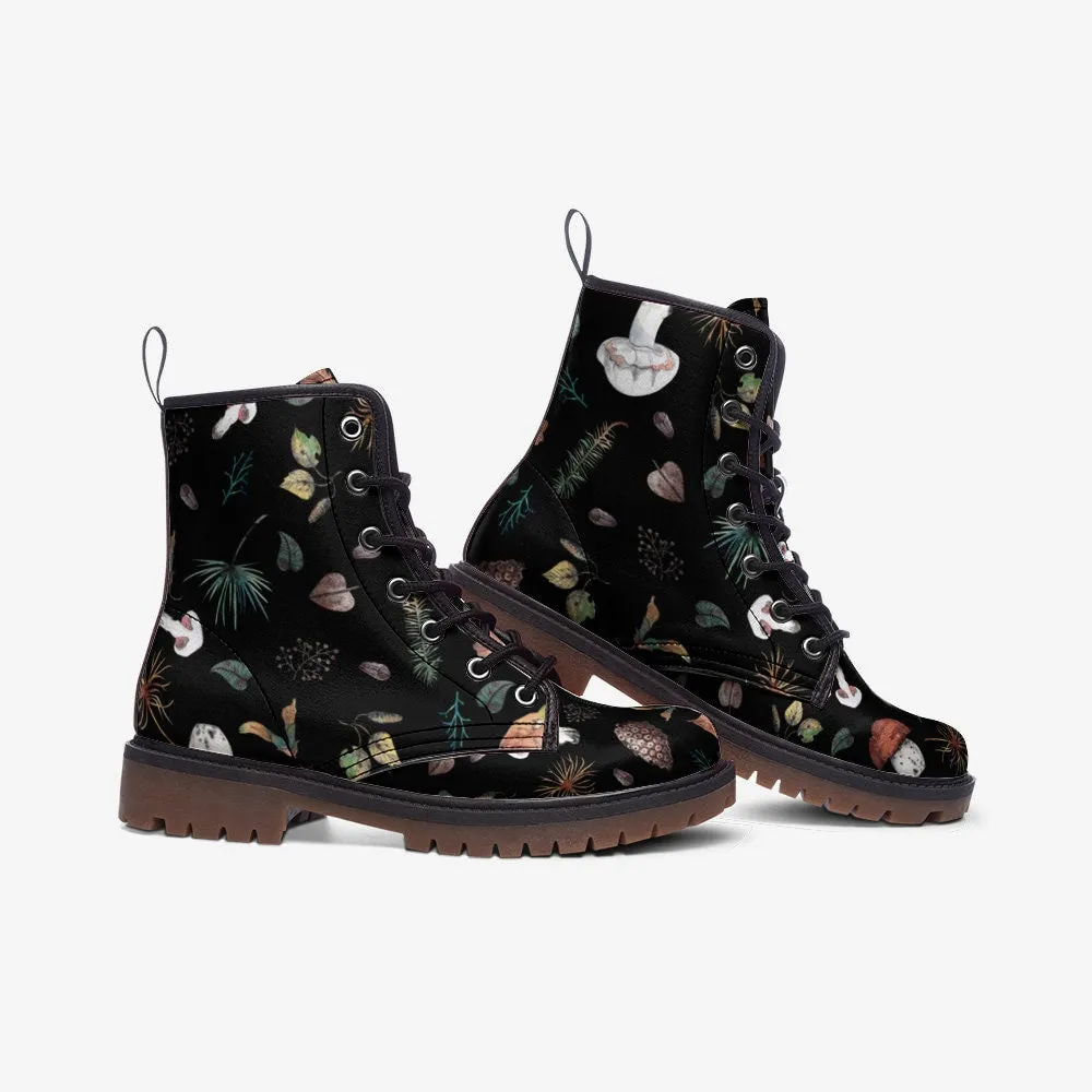 Dark Forest Witch Butterflies Vegan Leather Unisex Boots