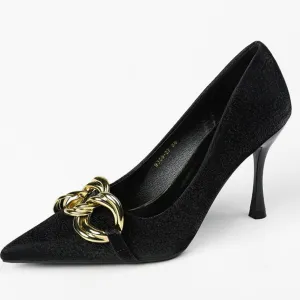 Decor Metal Point Toe Stiletto Pumps