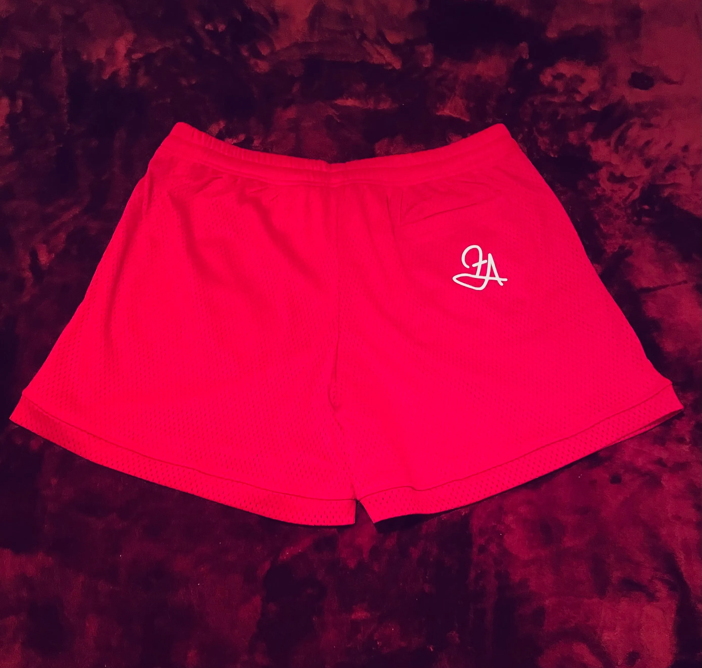 Fallon Aurielle Unisex Signature Houston Rep Yo Set Basketball Shorts (White & Red)