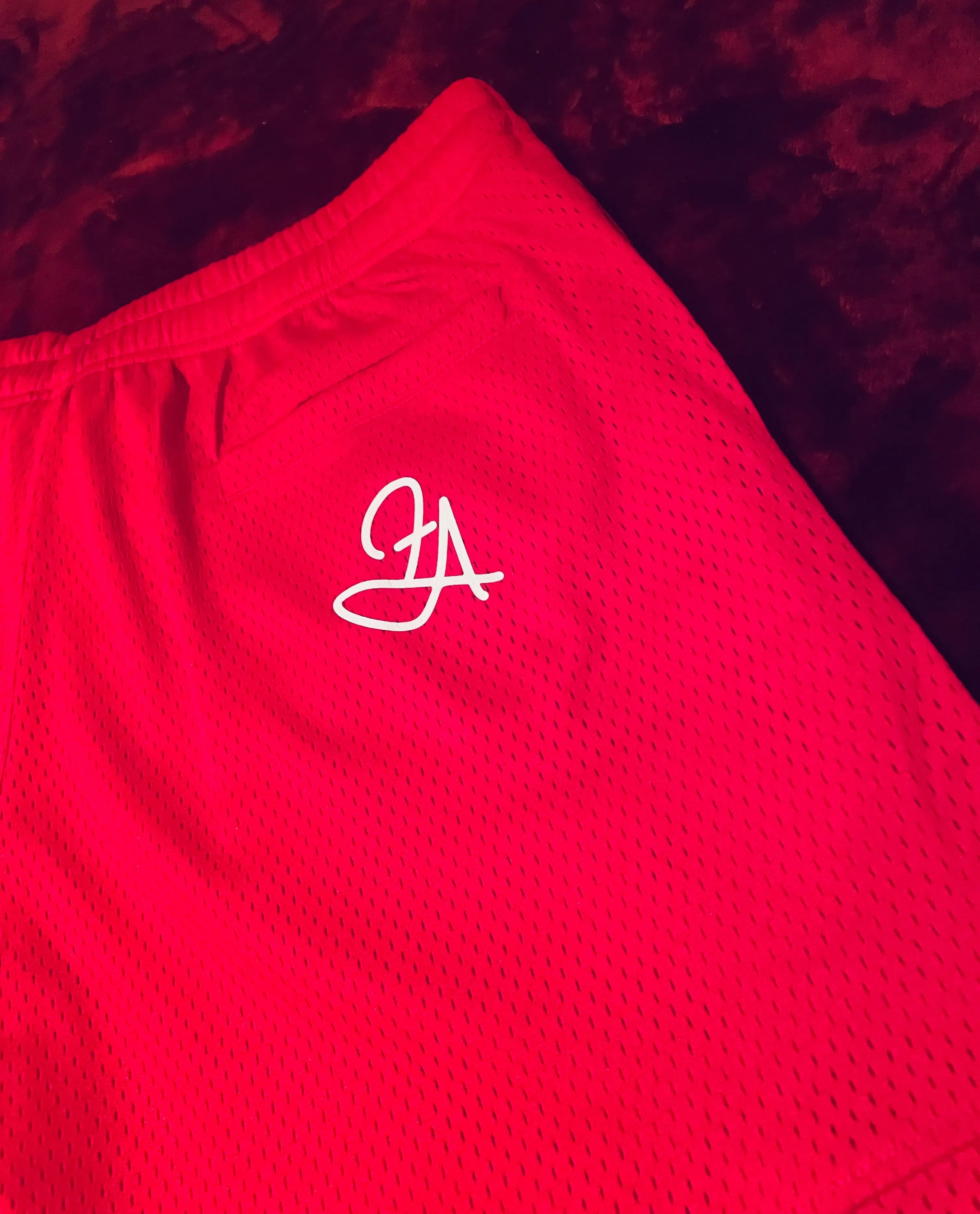 Fallon Aurielle Unisex Signature Houston Rep Yo Set Basketball Shorts (White & Red)