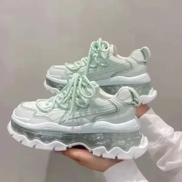 Fashion Women's Walking Platform Shoes Stylish Air Cushion Thickening Womens Sneakers Lightweight Slip on Zapatos Para Mujeres