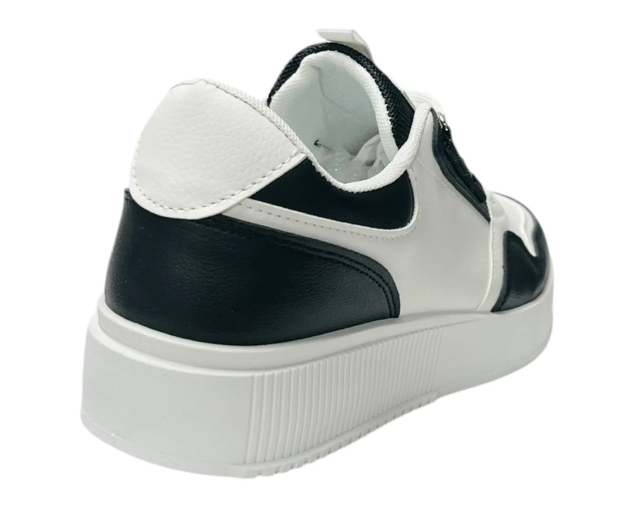 Faux Leather Casual Lace Up Trainers