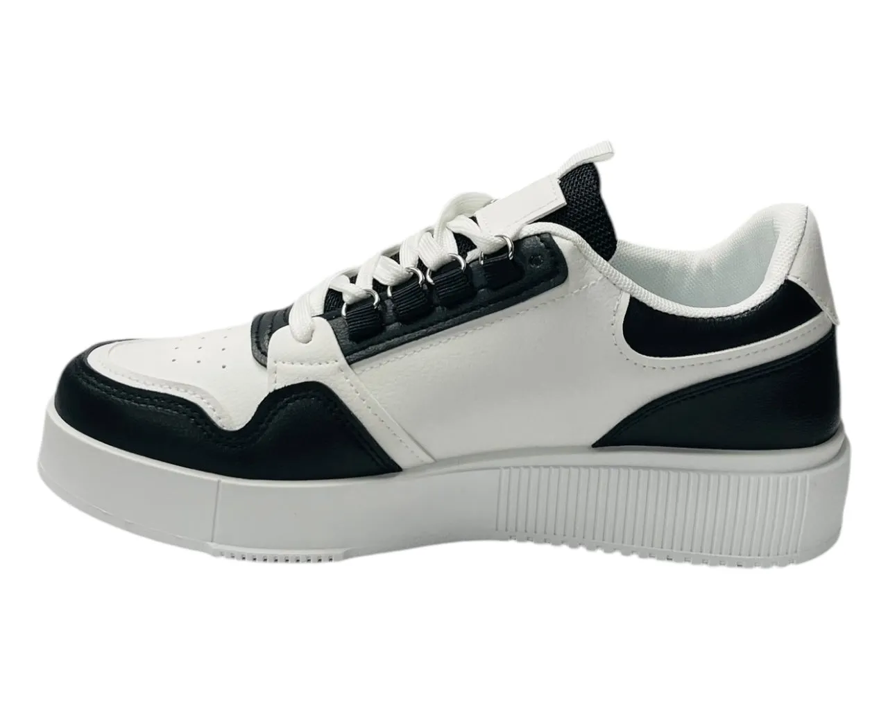 Faux Leather Casual Lace Up Trainers